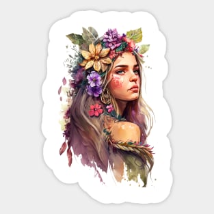 Watercolor Boho Princess #2 Sticker